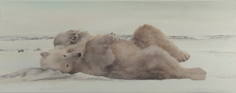 Frolic, Churchill, Manitoba 2019 (Oil on Canvas, 20cm x 51cm)